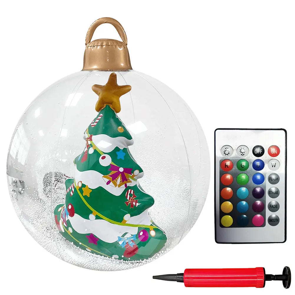 1PC Christmas Tree Decorations Balls Giant Inflatable Christmas Balls Outdoor Christmas Decorations PVC 60CM Snowman Balls