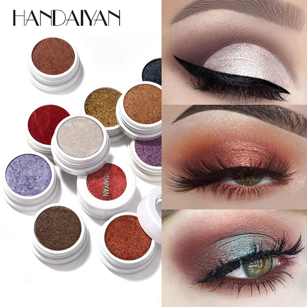 HANDIAYAN Mashed Potatoes Eyeshadow Powder Metal & Chameleon Eyes Makeup Highlighter Polar White Eye Shadow Glitter Pigment 2.5G