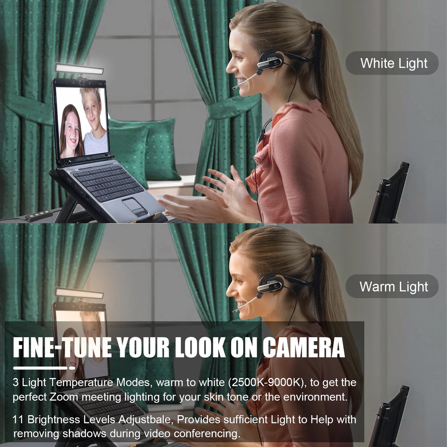 LUXCEO WS66 Webcam Lighting for Laptop Zoom Calls Meeting Online Class Youtube Tiktok Live Streaming Video Conference Light Kit