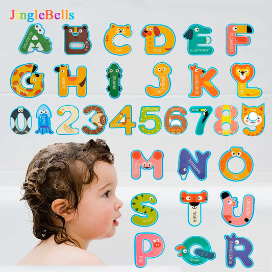 Baby Bath Toy EVA Foam Animal Sticker Floating Alphabet Letter Number DIY Puzzle Educational Bathtub Bathroom Water Toys For Kid