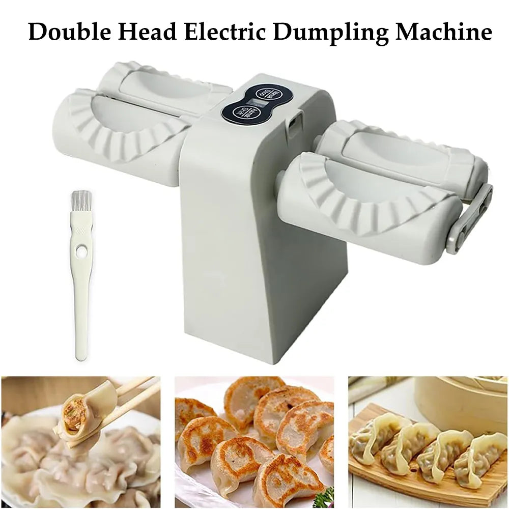 Automatic Double Head Electric Dumpling Maker Machine Manual Dumpling Mould Kitchen Pressing Dumplings Skin Ravioli Accessories