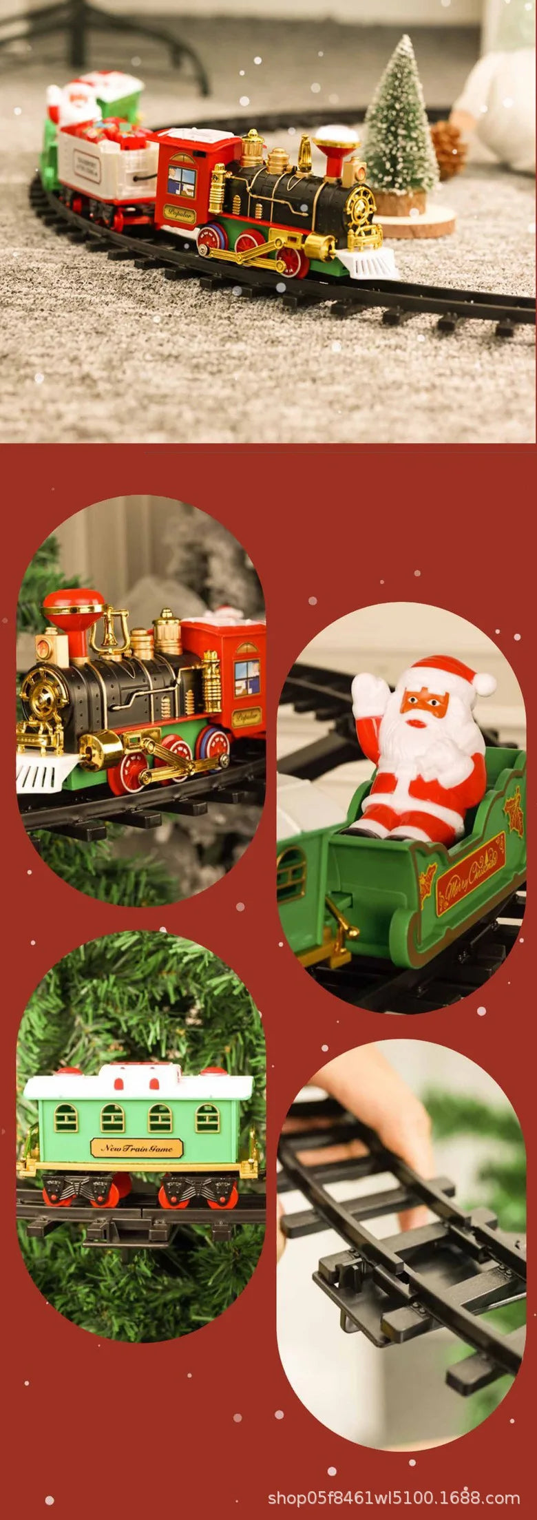 Electric Christmas Train - Electric sound and light, hanging Christmas tree, Christmas track vehicle, Christmas gift toy
