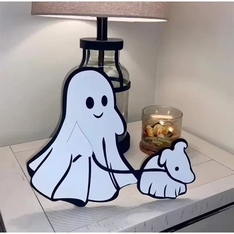 Ghost Walking Dog Statue Home Decor Creative Ornaments Halloween Ghost Dog Statue Resin Crafts Boys Girls Gifts Free Shipping