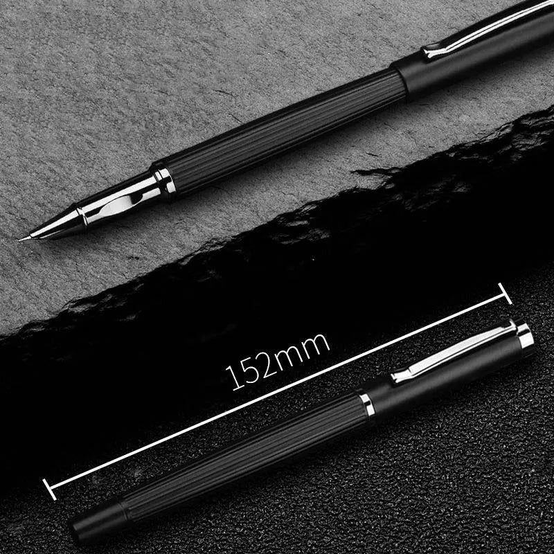 High Quality Set 727 Fountain Pen Metal Ink Pens Frosted Black F Nib Converter Filler Business Office School Supplies Writing