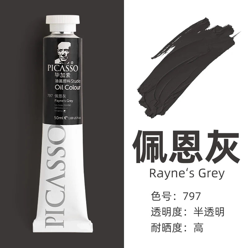 170ml LargeTubes Oil Paint Non-Toxic Excellent Tinting Strength, Mixable for Canvas Painting Artist Beginners DIY Art Supplies