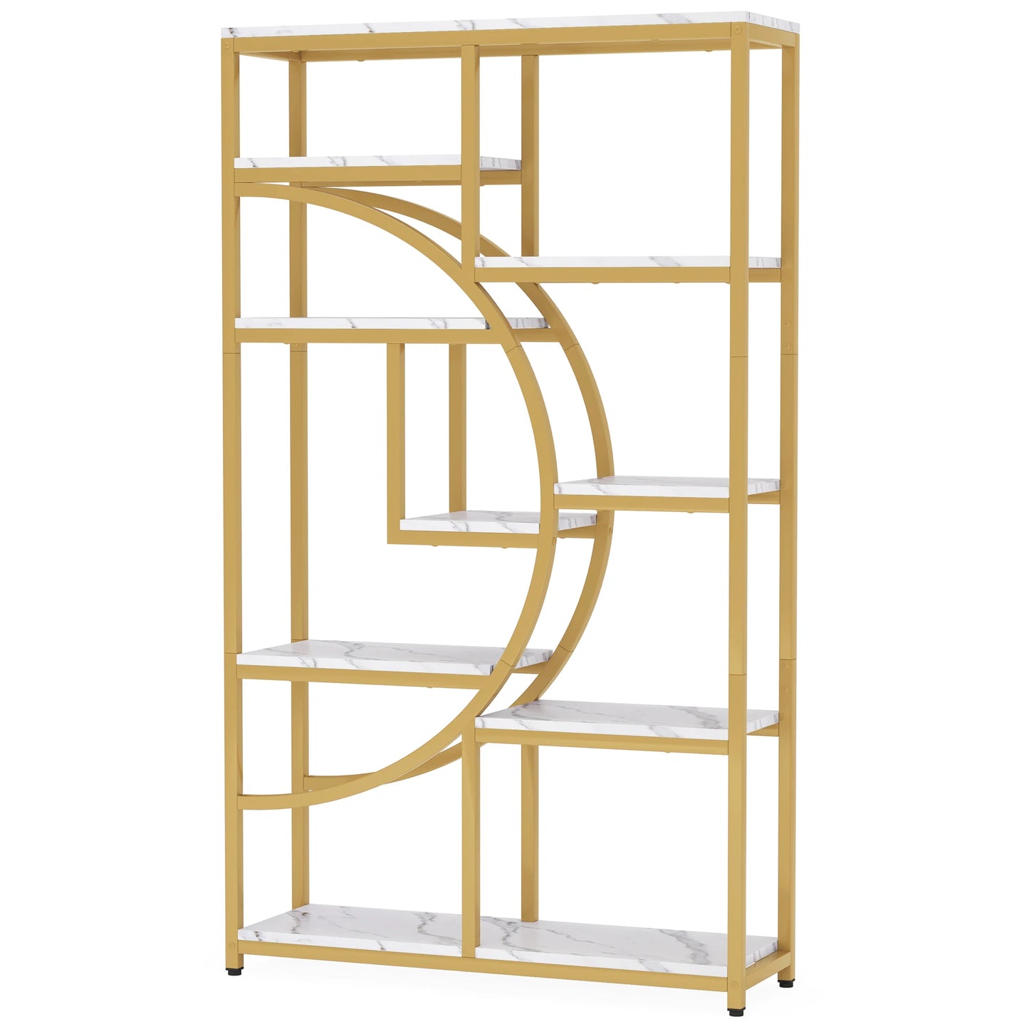 Tribesigns Bookshelf Industrial 5 Tier Etagere Bookcase, Freestanding Tall Bookshelves Display Shelf Storage Organizer