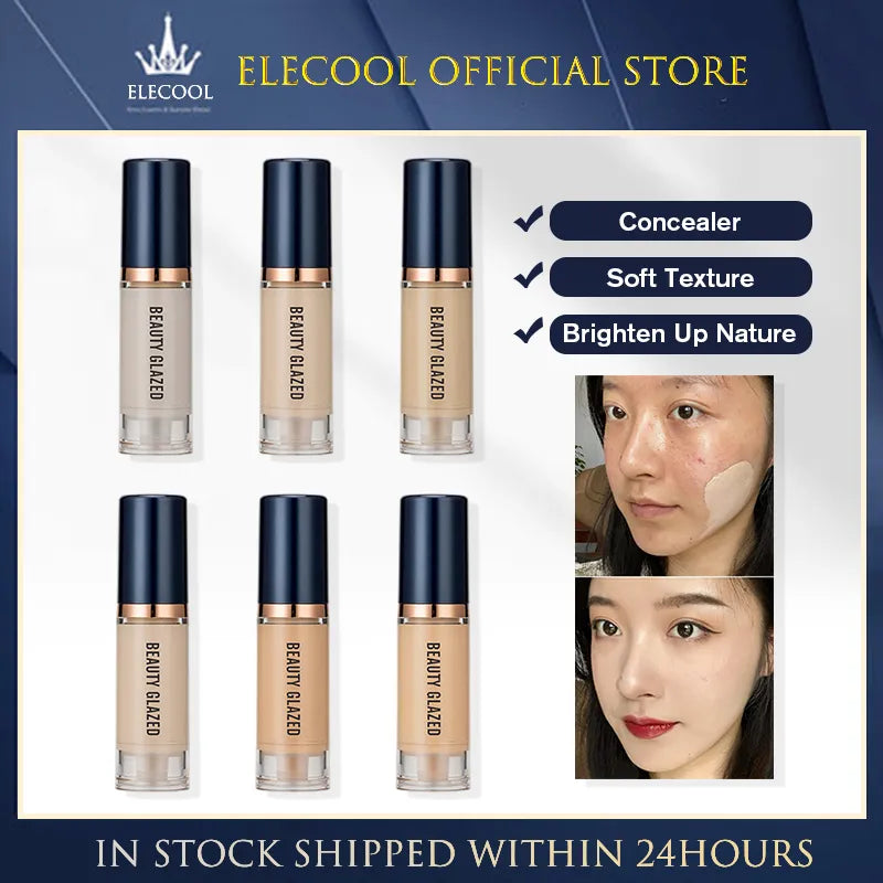 Liquid Foundation Soft Matte Concealer 6 Colors Foundation Contour Palette Concealer Primer Base Professional Face Make Up