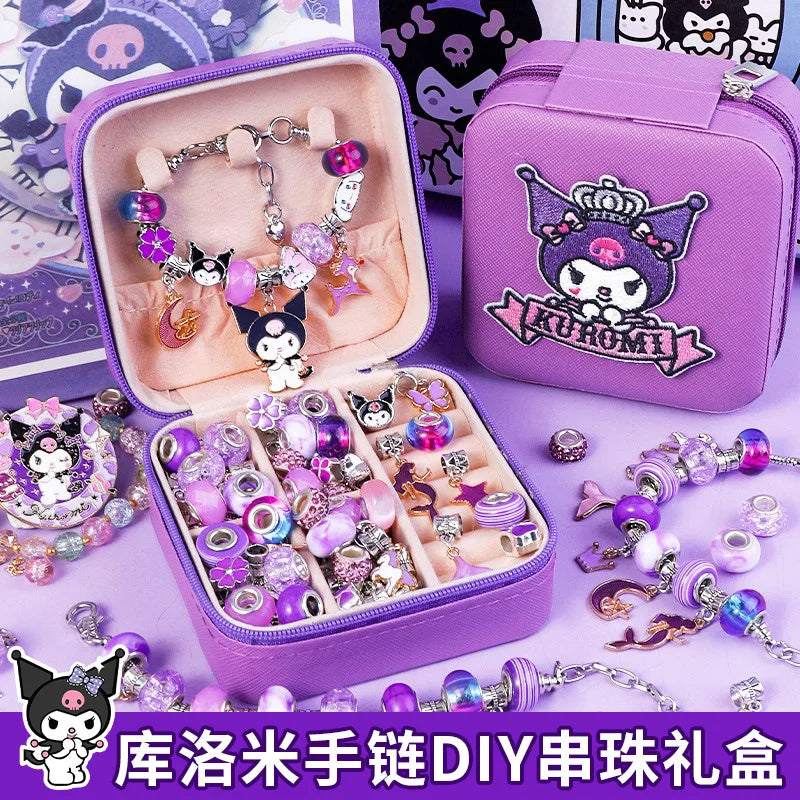 Beaded Bracelet Birthday Gift Box Handmade Diy Material Make Children Toys Girls Sanrio Kuromi My Melody Jewelry Necklace Anime