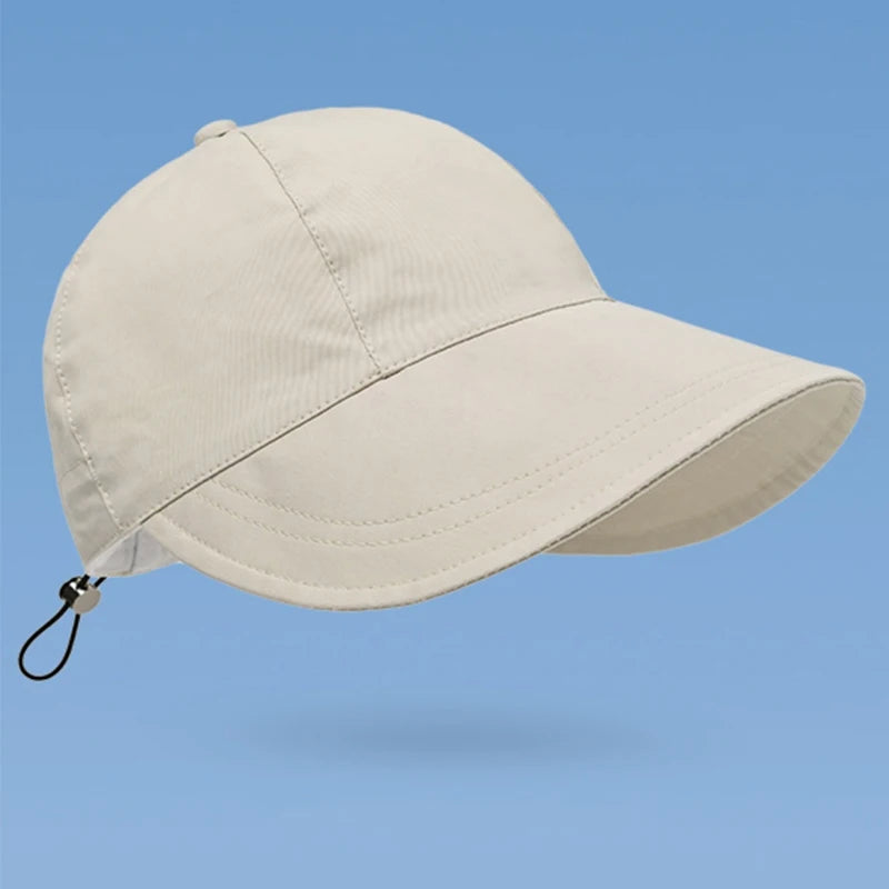 Summer Sun Hats Sunshade Hat Wide Brim Drawstring Adjustable Foldable Women Men Cap Quick-drying Hats Visors Fisherman Caps