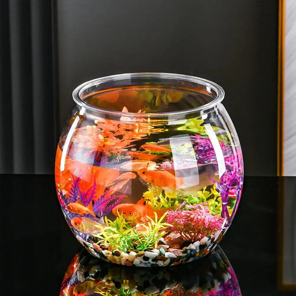 Goldfish Bowl Tank Round Decorations Pots Aquarium Home The Pet Plastic Micro Landscape Office Bubble Fish Bowl Vase Fish Tank