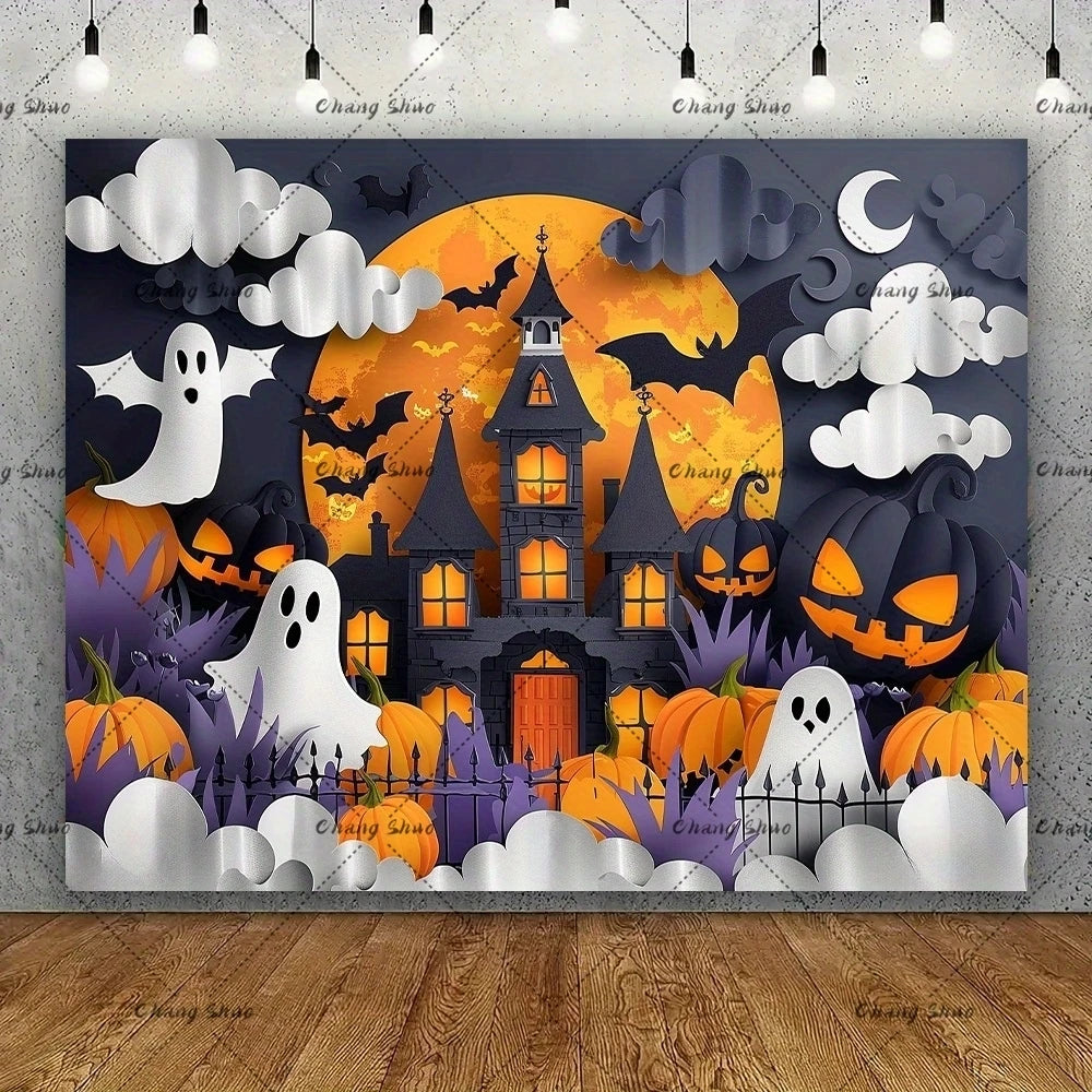 Halloween Backdrop/Party Decoration/Photo Banner Signs/Photography Background Props for Halloween Party Decoration Supplies