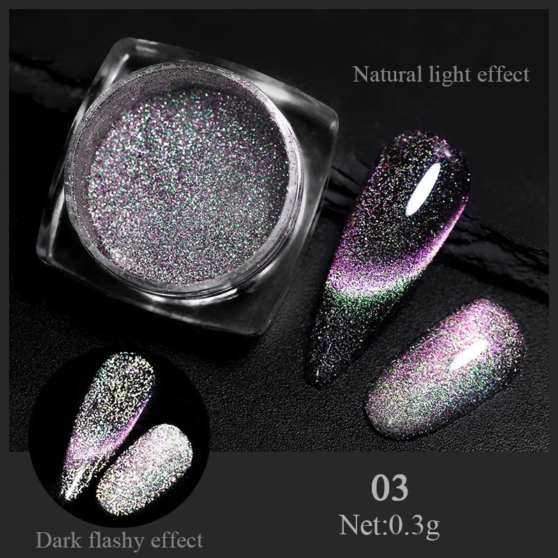 Aurora Pearl Nude Pink White Nails Glitter Dust Chrome Moonlight White Rubbing on Powder Shell Mirror Pigment Nail Art Supplies