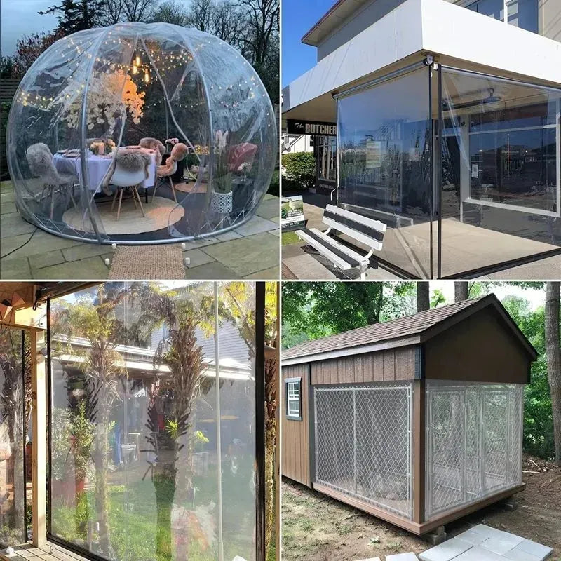 0.18mm ao ar livre transparente encerado gazebo pérgola janela toldo jardim à prova de vento plantas lona impermeável pano