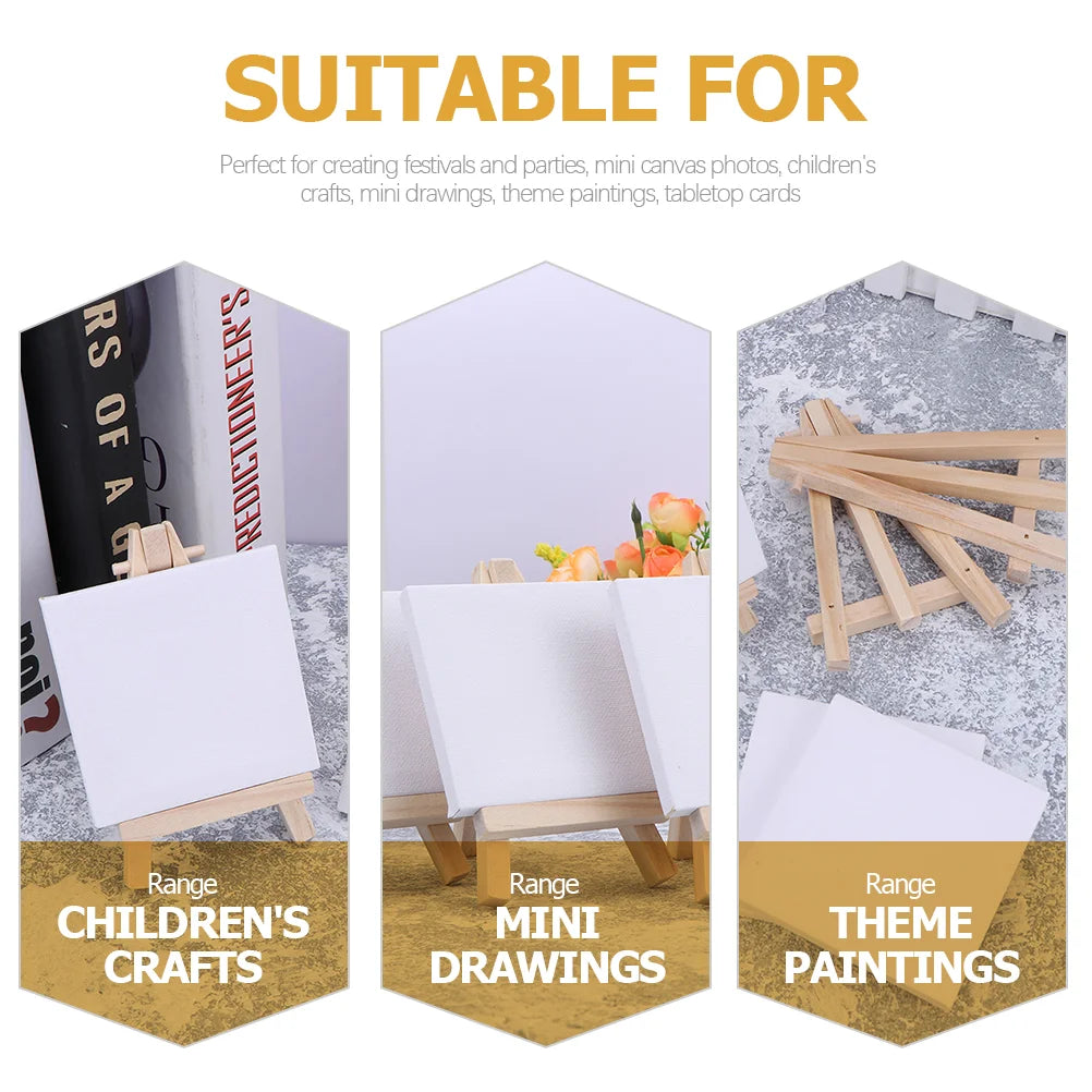 18 Sets Decorative Mini Canvases Crafted DIY Mini Decors Delicate Canvas Decors