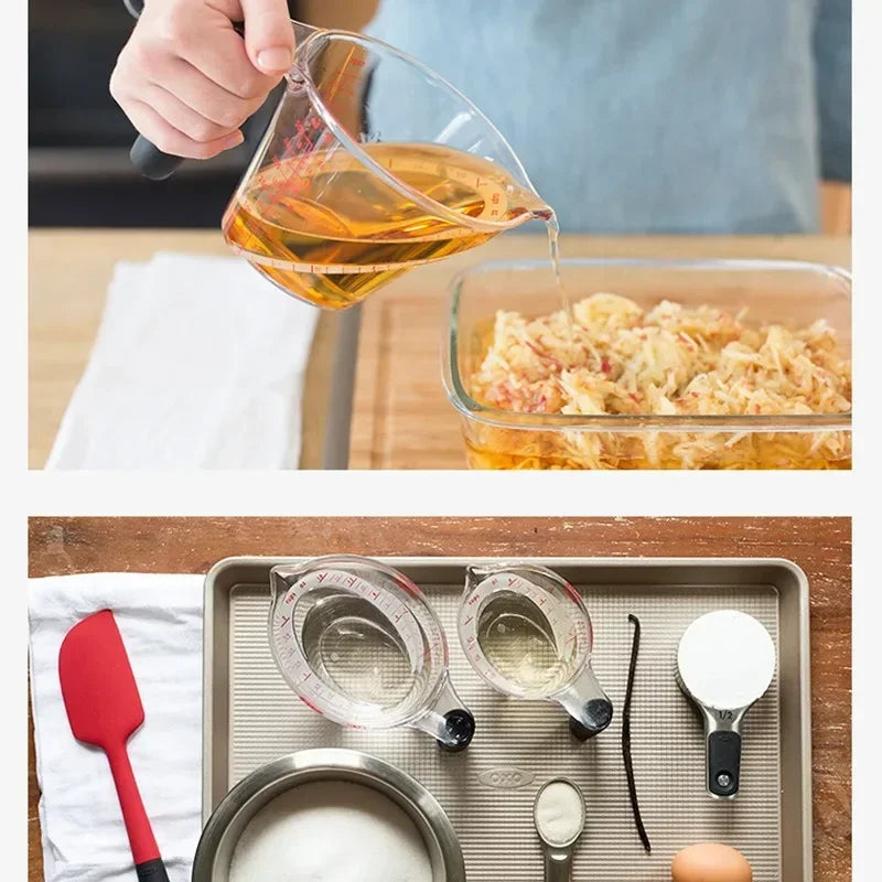 2024 New Transparent Multi Angle Measuring Cup Measuring Tool with Scale, Household Baking Tool, Standard Milliliter Measurement