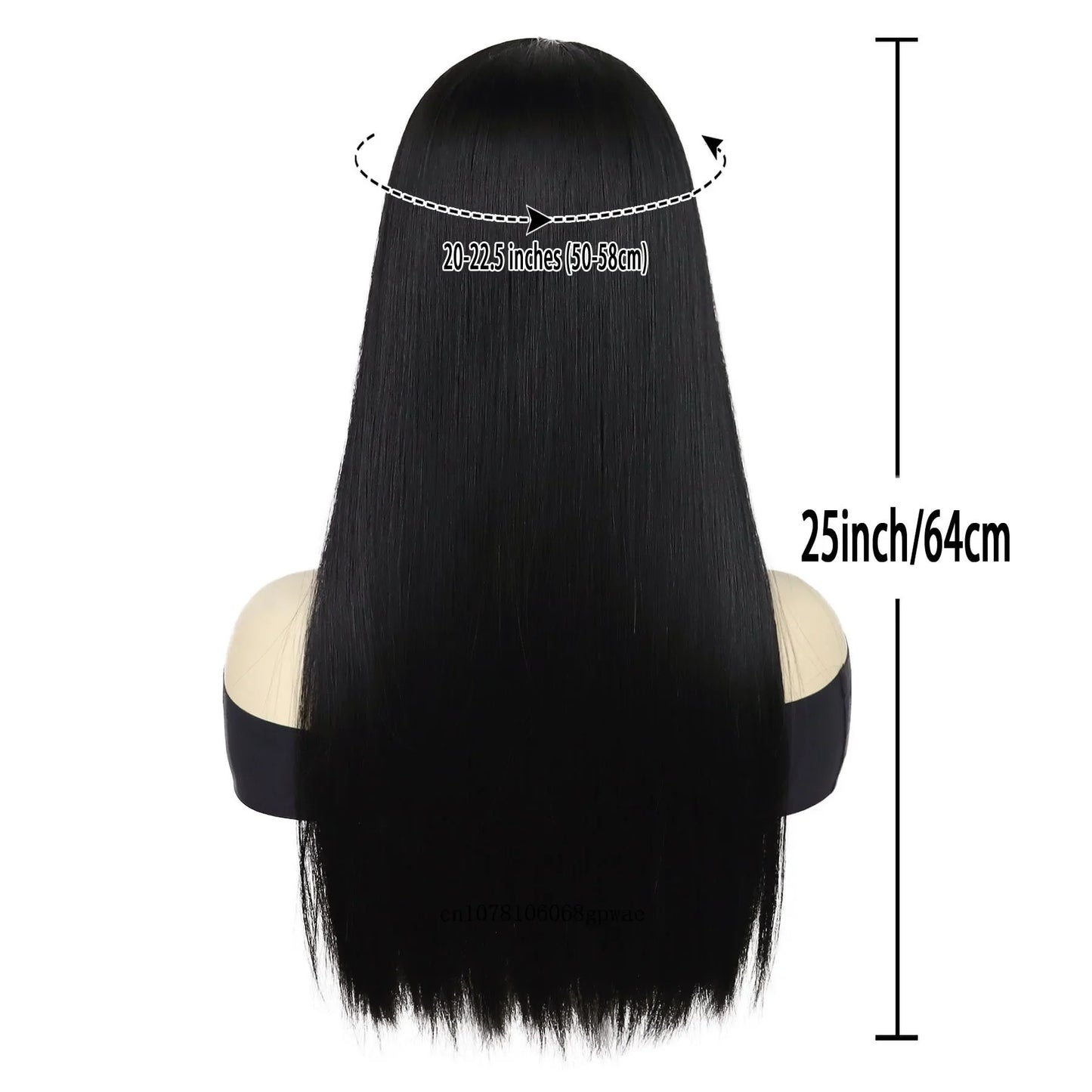 Women's Long Straight Black Synthetic Wigs Halloween Center Part Cosplay Wig for Girls Widnesday Mordicia Adams Costume Wig