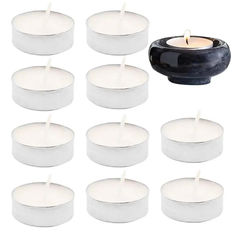 10Pcs Round Tea Candle Unscented Smokeless White Candle Christmas Items No Drops Cotton Wick Candle Decoration For Wedding