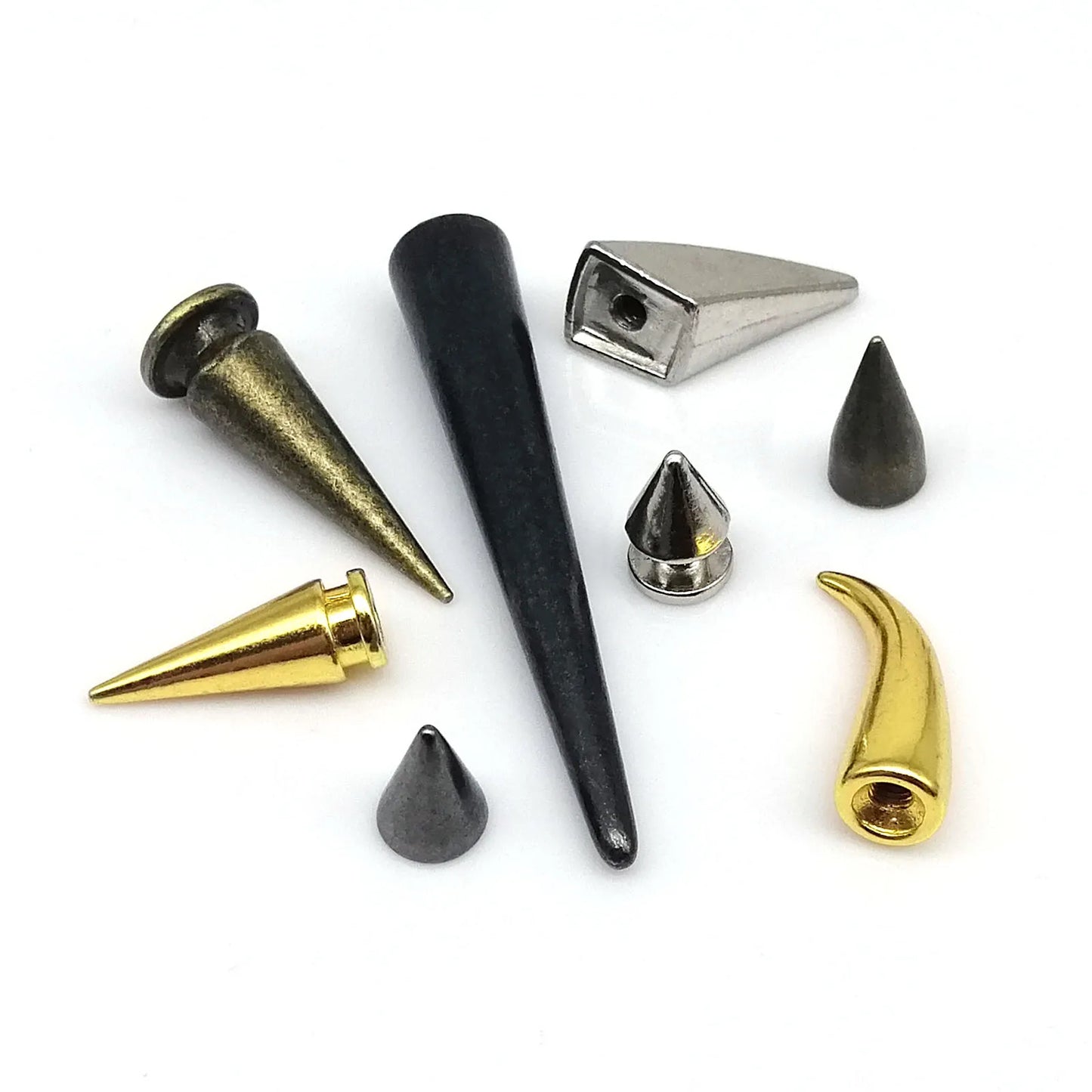 10 Sets Metal Decor Punk Bullet Warhead Spike Cone Screw Back Rivet Stud Spot Nail Leather Collar Bag Belt Jacket Shoes Repair