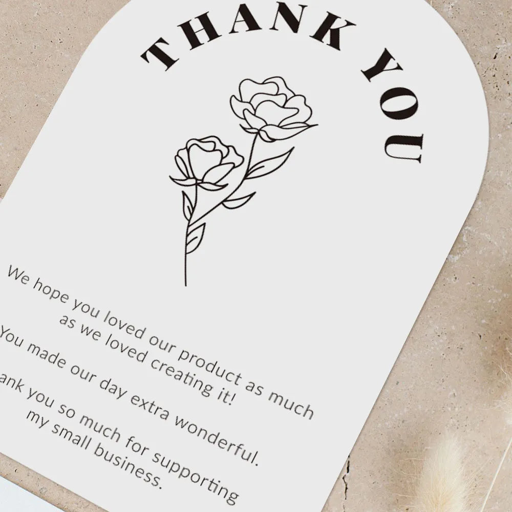 30pcs Thank You for Supporting My Small Business Card Thanks Greeting Card Appreciation Cardstock for Sellers Gift Merci Card