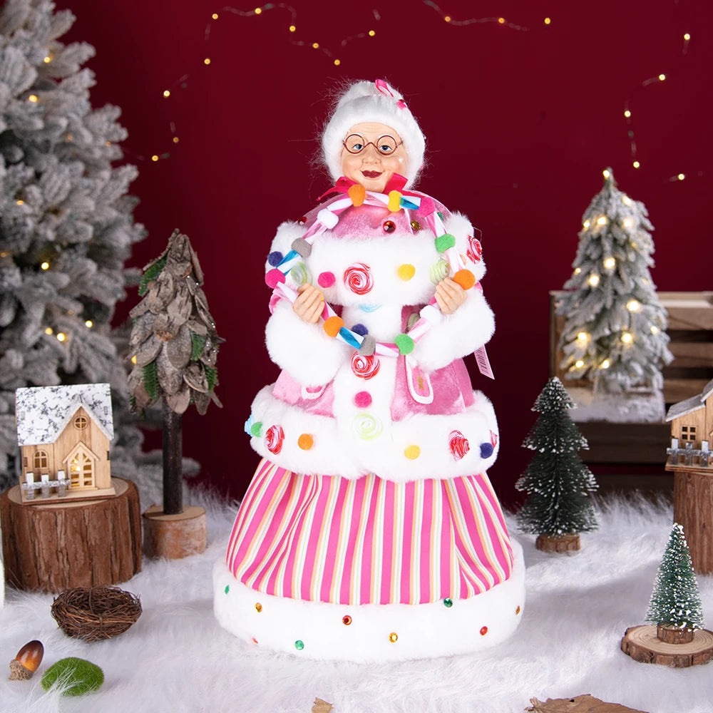 Santa Claus Granny Doll 50cm Standing Santa Claus Ornament Christmas Scene Doll Decoration 2024 Christmas Gift For Children