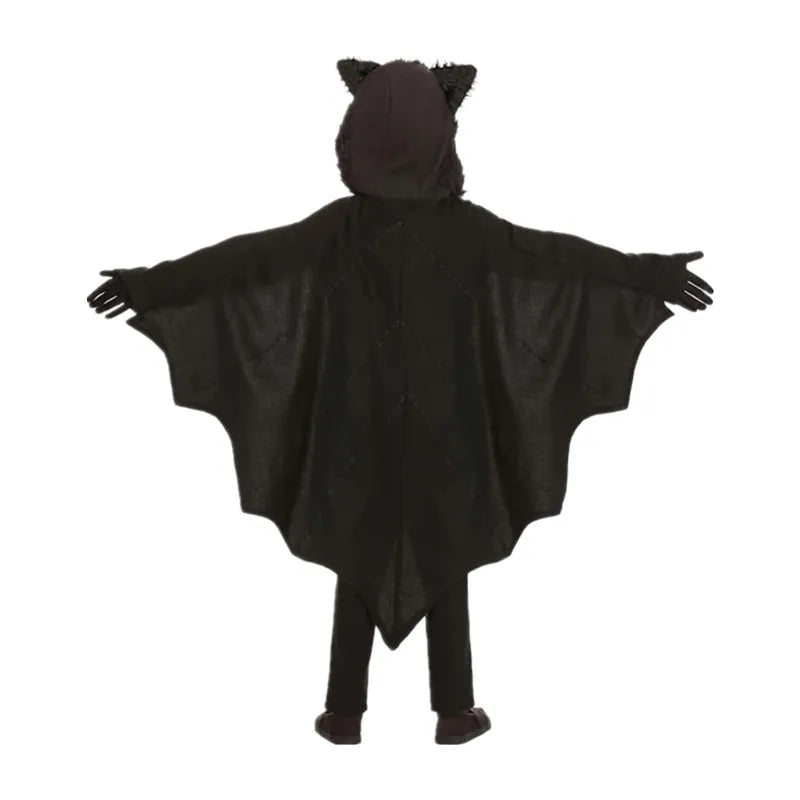 Kids Unisex Vampire Bat Hooded Costume Child sexy cosplay Jumpsuit Halloween Cosplay Costume Set Glove gift vestidos de fiesta