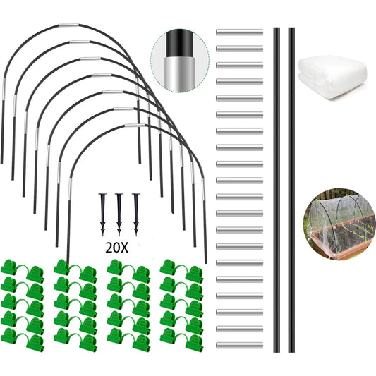 Greenhouse Hoops Grow Tunnel for Raised Beds Rust-Proof Fiberglass Frame for Garden Netting  Kit Plant Shade Cloth  Row Cover