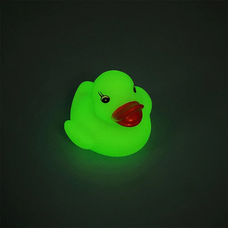 Baby Bath Toys LED Flashing Rubber Duck Cute Bathing Swimming Water Toys Float Squeeze Duck Toys Baby Children Christmas Gift