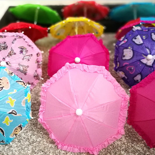 Doll Accessories Handmade Umbrella For Barbie Doll's Doll House Decoration Random Color Girl Birthday Christmas Gift Kids Toy