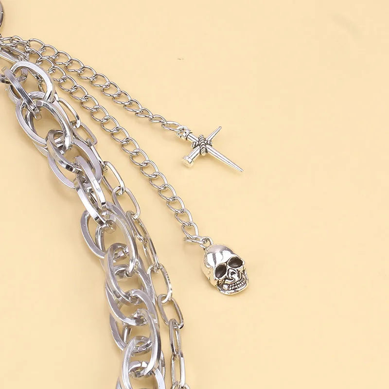 Hip Hop Skull Pants Waist Chain Men Women Cool Jeans Chain Keychain Wallet Chain Gothic Biker Fashion Accessories
