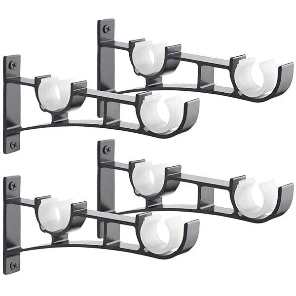 Aluminum alloy curtain rod Roman pole bracket, top mounted single pole double pole base bracket, modern and simple 1Set