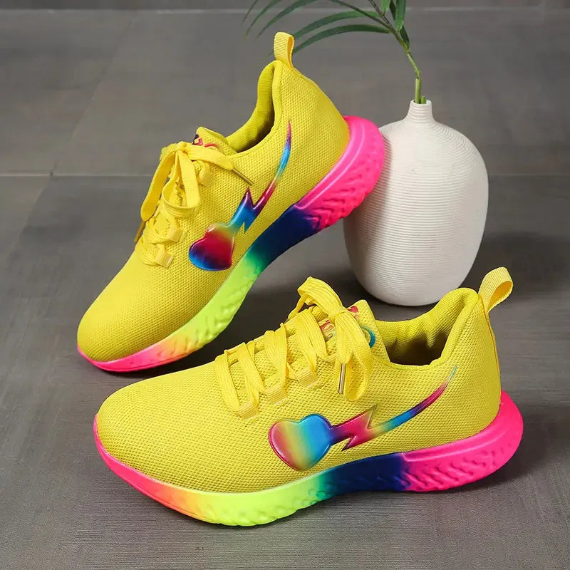 Summer New Sneakers Women Casual Shoes Bright Sole Women Sneakers Outdoor Jogging Trainer Female Vulcanized Shoes