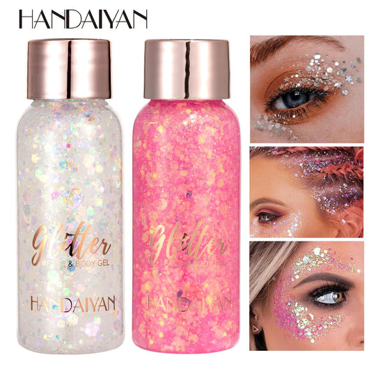 2022Art Gel Body Sequins Glitter Decoration Mermaid Scale Face Party Stage Makeup Polarized Bright Eye Shadow