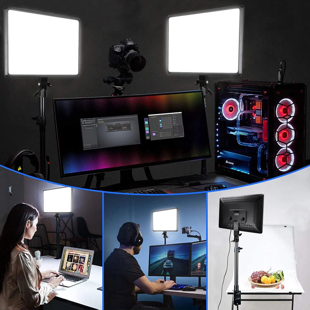 14inch 10inch LED Video Light Panel EU Plug 3200K-6000K Photography Lighting Remote Control For Live Streaming Photo Studio Lamp