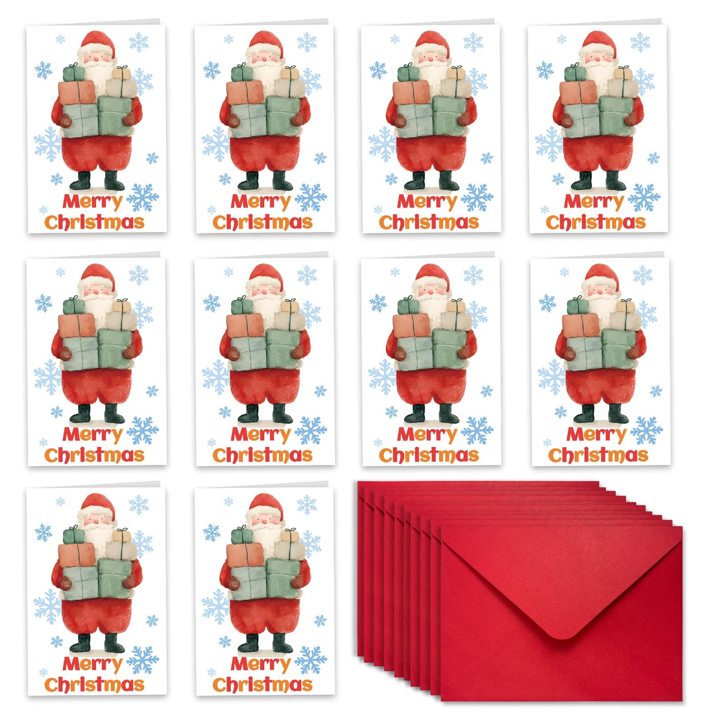 10pcs/Lot Merry Christmas Cards Message Card New Year Greeting Cards Christmas Gift For Family and Friends With Envelopes