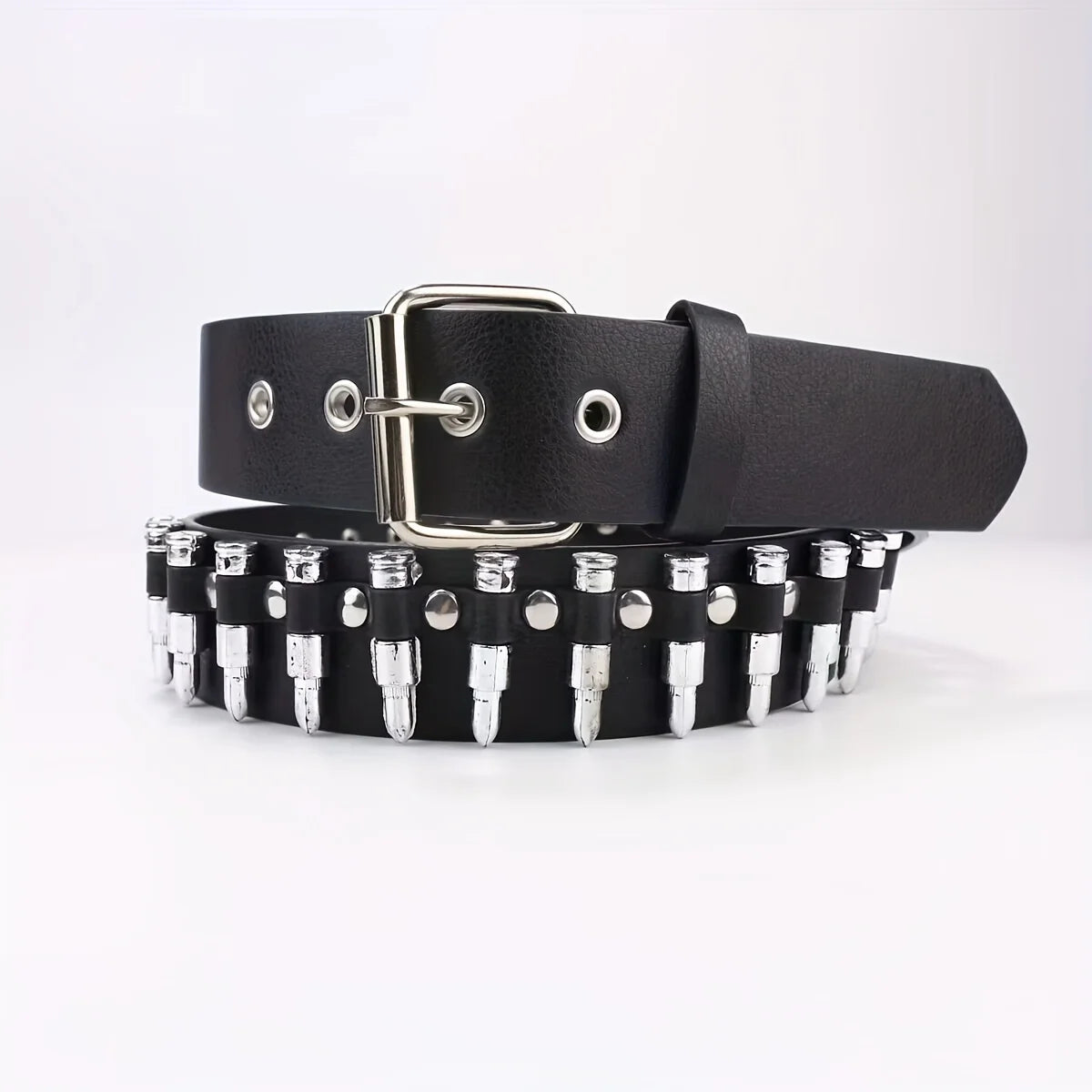 Punk Rivet Studded Belts Hip Hop PU Leather Goth Belt Trendy Jeans Pants Belt For Women Men