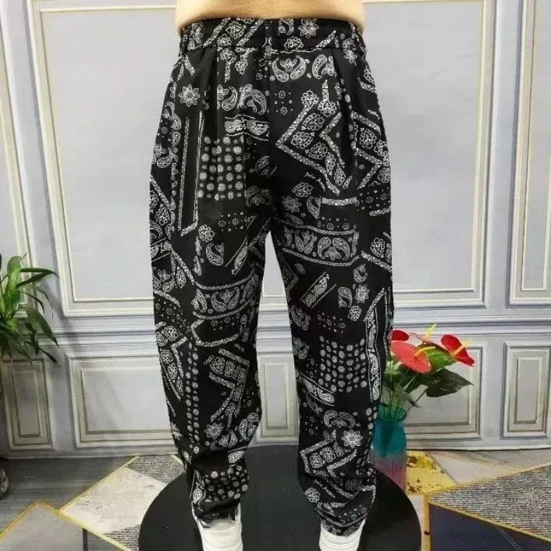 Spring Autumn New Fashion Elastic Waist Tie Dye Korean Thin Style Hip Hop Men's Clothing Simplicity Breathable Youth Haren Pants