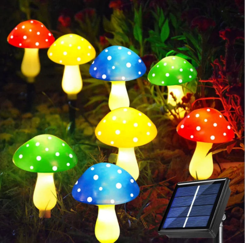 12pcs LED Solar Mushroom Light Outdoor Garden Decor Waterproof Fairy Light Solar String Light Pathway Lawn Lamp Garden Light