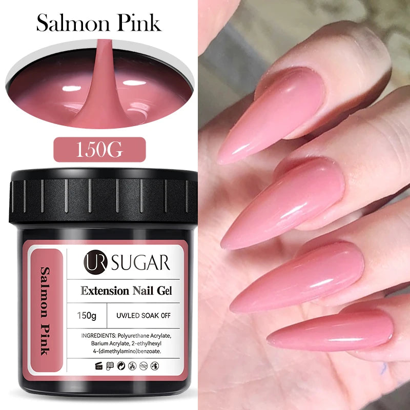 UR SUGAR 150g Building Nail Gel 18 Colors Nail Extension Gel Kit Nude Pink Clear Hard Constructed Gel Nail Strengthener Manicure