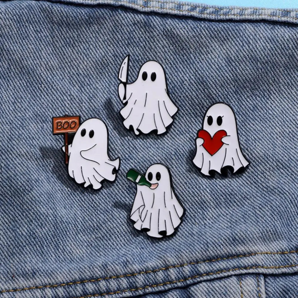 Halloween Cute Mushrooms Enamel Pins Custom The Evil Pumpkin Ghost Brooches Lapel Badges Punk Funny Jewelry Gift For Kids Friend