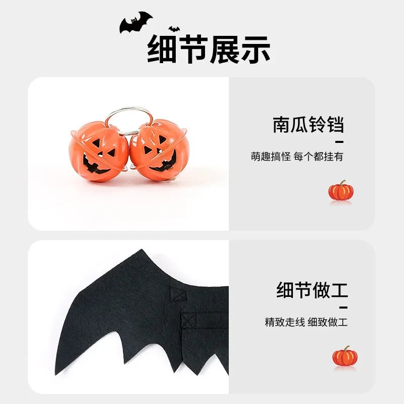 Halloween Cute Pet Dog Cat Clothes Black Bat Wings Harness Costume Cosplay Party Pets Decoration Supplies Cats Dogs Accessories