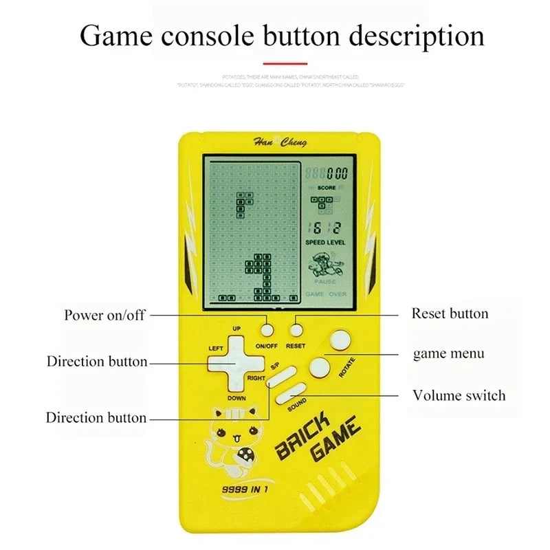 Mini Portable Classic Retro Handheld Game Console 23 Games Pocket Nostalgic Play Brick Game Machine Educational Puzzle Toys