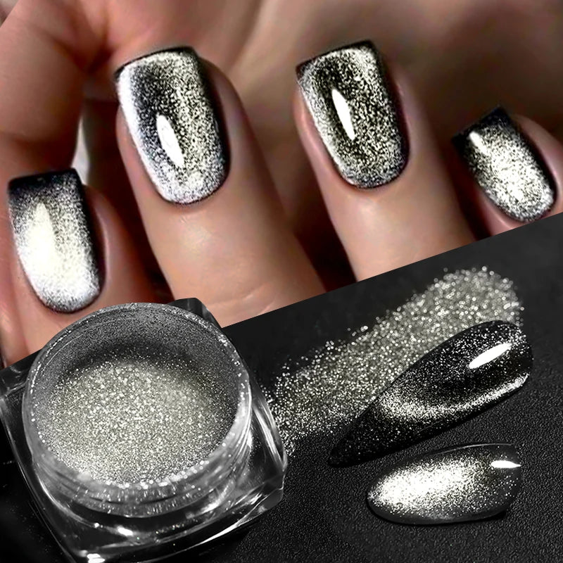 Reflective Magnetic Nail Powder Chameleon Glitter Dust Metallic Nail Art Chrome Shiny Pigment Supplies Nail Manicure Decorations