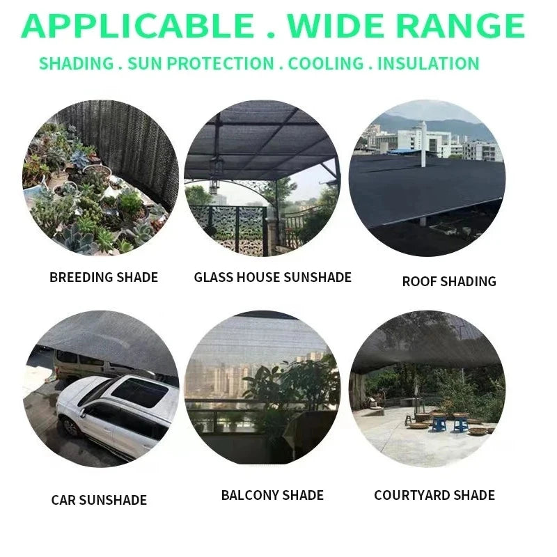 12-pin Sunshade Net Anti-ultraviolet Awning Plant Cover Net for Outdoor Garden Courtyard Swimming Pool Balcony Shade Cloth