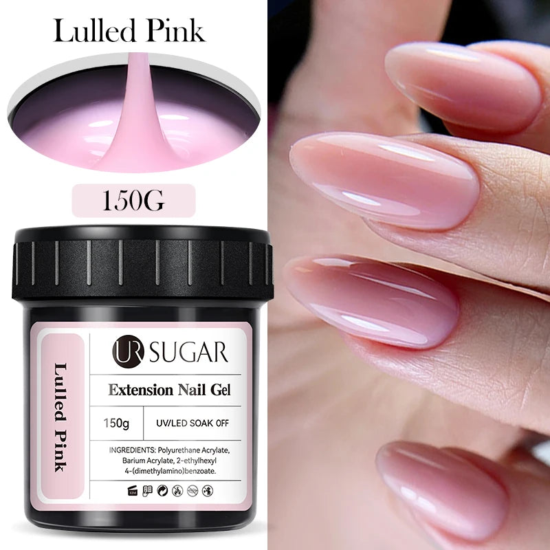 UR SUGAR 150g Building Nail Gel 18 Colors Nail Extension Gel Kit Nude Pink Clear Hard Constructed Gel Nail Strengthener Manicure