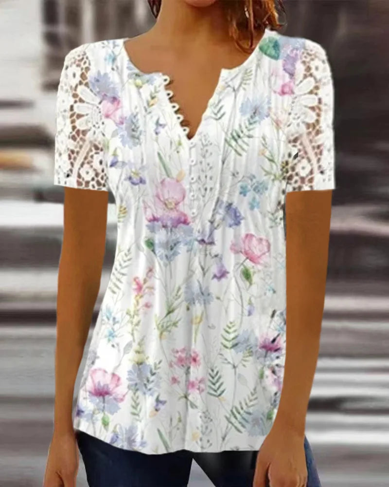 Shirts for Women Clothes Vintage Y2k Tops Spring Fashion T-shirts Casual Elegant Lace Autumn Women Clothing Spring Streetwear