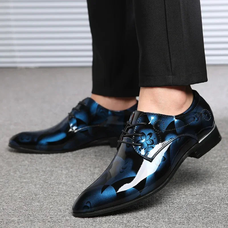 Man Formal Shoes Men Floral Pattern Leather Luxury Fashion Groom Wedding Men Oxford Dress Office Men Dress Brand High Quality