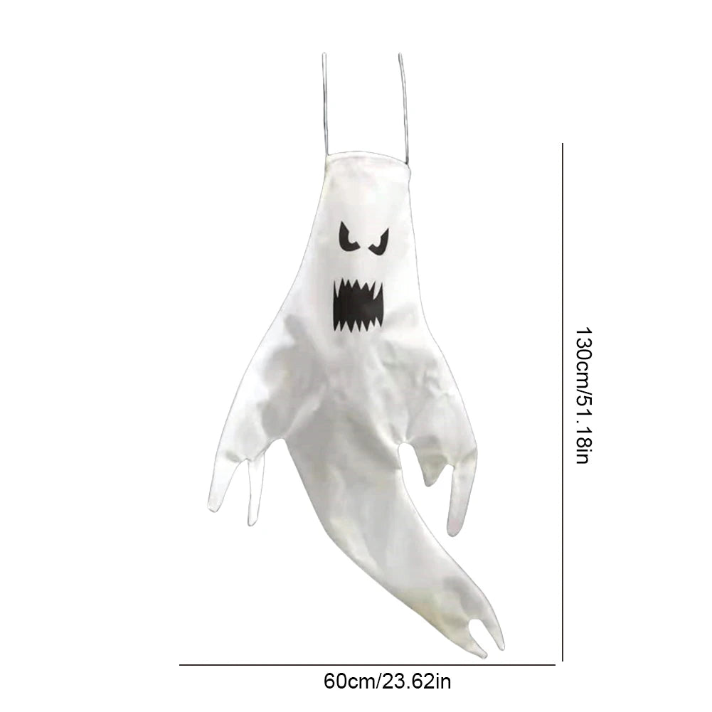 Outdoor Halloween Ghost Decoration Tree Hanging Windsock White Flying Ghosts Outdoor Haunted House Decor Outside Party Supplies