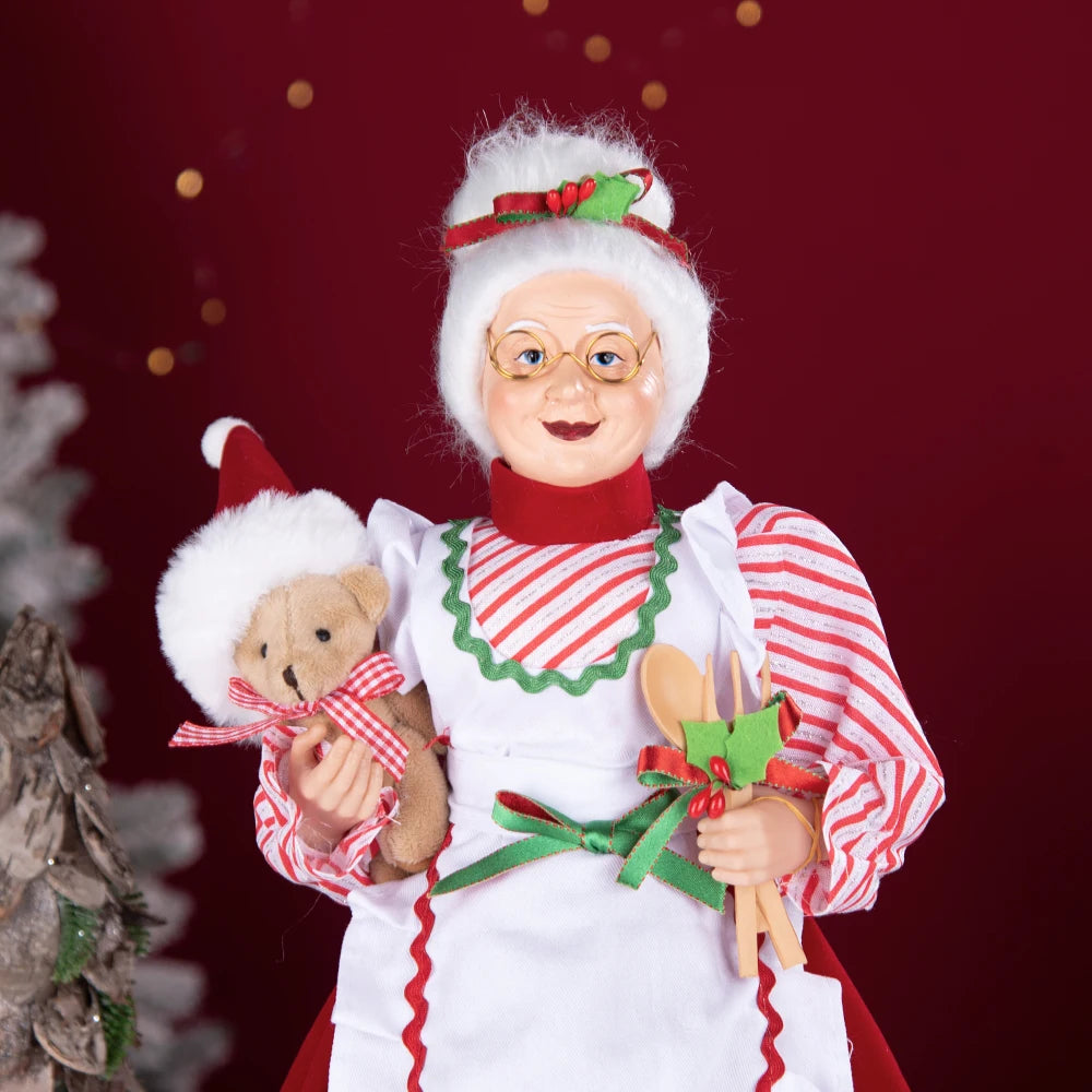 Santa Claus Granny Doll 50cm Standing Santa Claus Ornament Christmas Scene Doll Decoration 2024 Christmas Gift For Children
