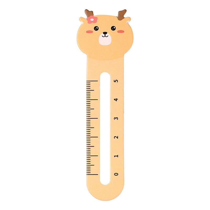 50Pcs/pack Cartoon Animal Bookmark Cute Bear Kitten Student Ruler Bookmark Students Supplies