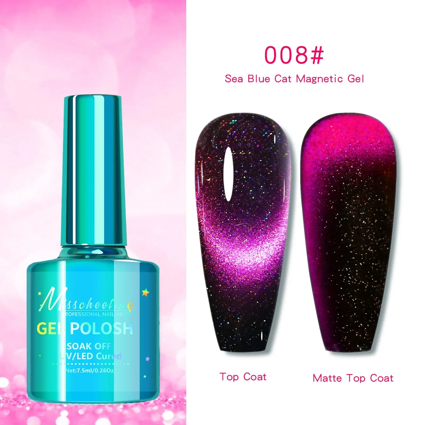 7.5ml Magnetic Laser 12D Cat Eyes Effect UV Nails Gel Polish Varnish Glitter Starry Nail Art Soak Off Keygel Hybrid Lacquer Gel